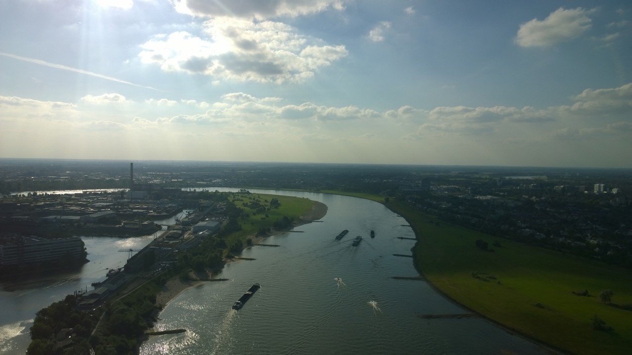 View from the Rhine Tower in Duesseldorf
